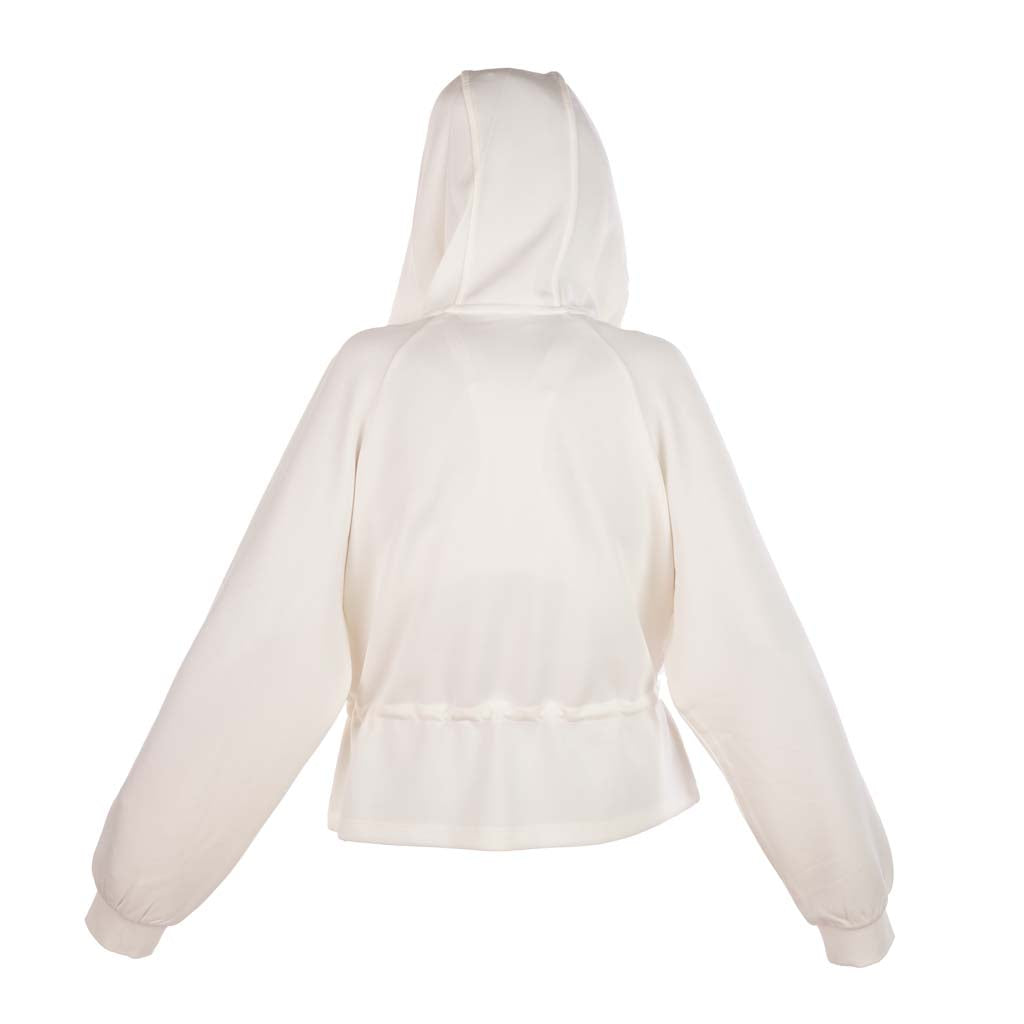 FELPA DONNA LIU JO IN SCUBA CON ZIP E CAPPUCCIO - COL. BIANCO LATTE