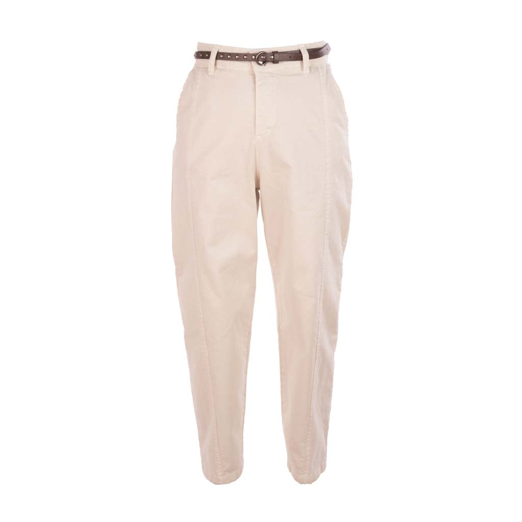 PANTALONE DONNA RINASCIMENTO IN COTONE ELASTICIZZATO - COL. BEIGE