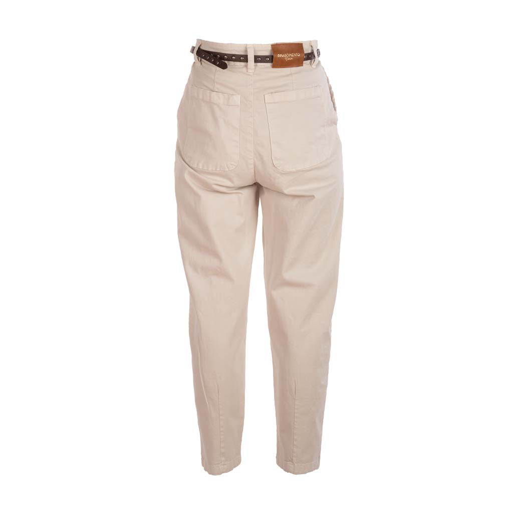 PANTALONE DONNA RINASCIMENTO IN COTONE ELASTICIZZATO - COL. BEIGE