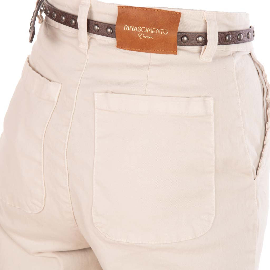 PANTALONE DONNA RINASCIMENTO IN COTONE ELASTICIZZATO - COL. BEIGE