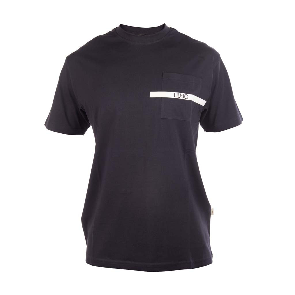 T-SHIRT UOMO LIU JO GIROCOLLO CON TASCHINO LOGATO - COL. BLU SCURO