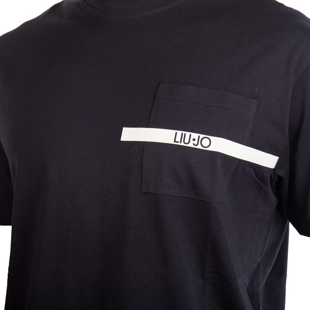 T-SHIRT UOMO LIU JO GIROCOLLO CON TASCHINO LOGATO - COL. BLU SCURO