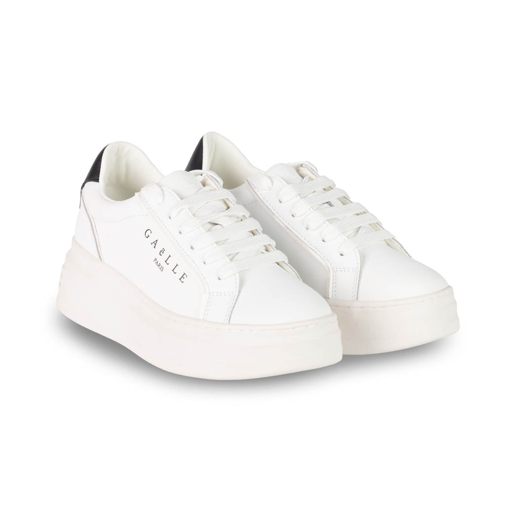 SNEAKERS DONNA GAELLE IN PELLE - COL. BIANCO