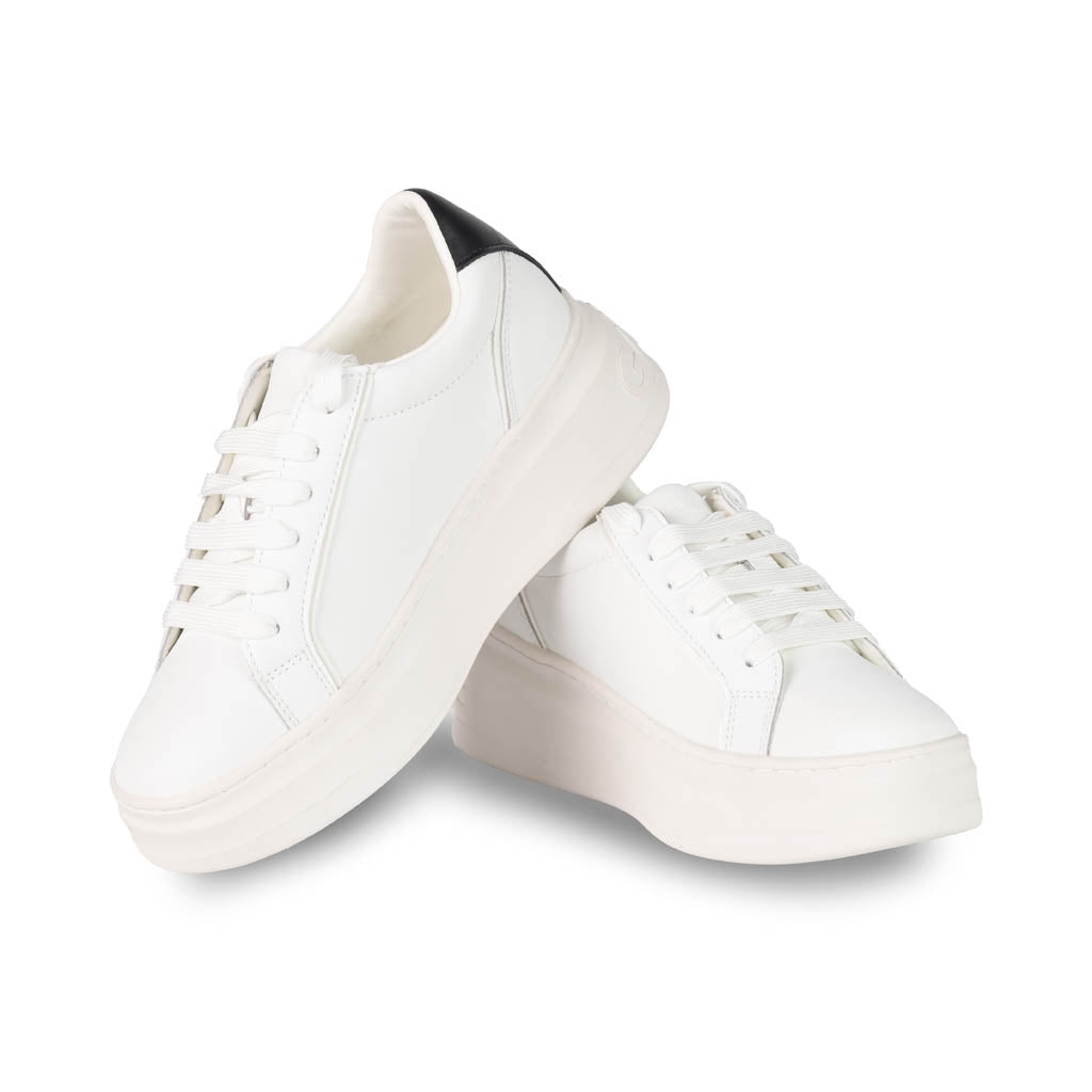 SNEAKERS DONNA GAELLE IN PELLE - COL. BIANCO