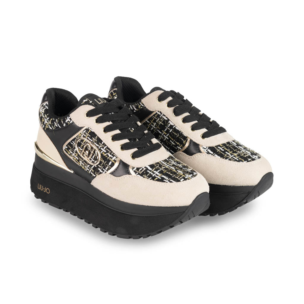 SNEAKERS DONNA LIU JO MAXI WONDER - COL. NERO / BEIGE