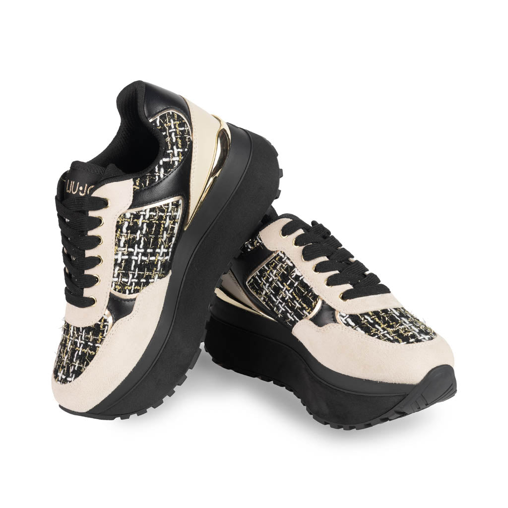 SNEAKERS DONNA LIU JO MAXI WONDER - COL. NERO / BEIGE