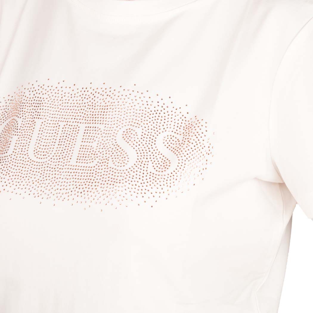 T-SHIRT DONNA GUESS IN MISTO COTONE STRETCH CON LOGO - Colori disponibili: 2