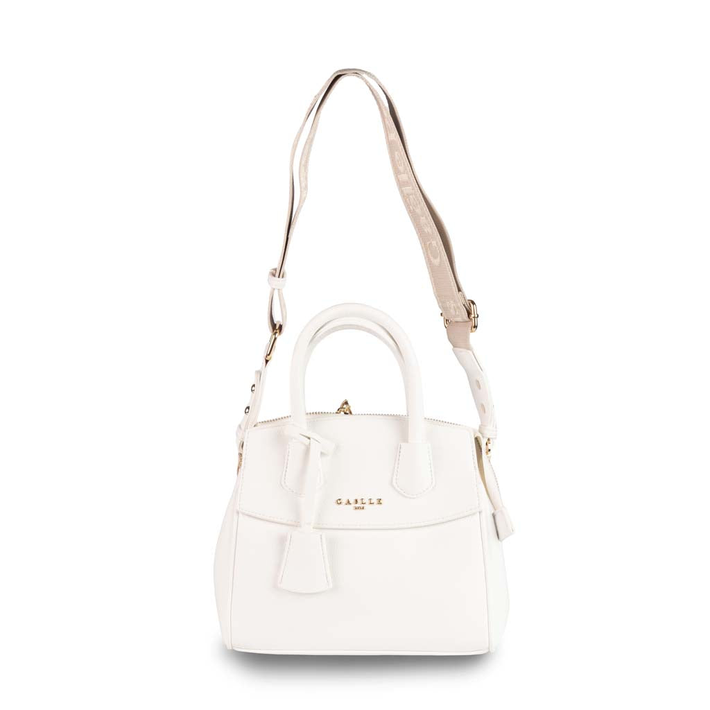 BORSA A MANO DONNA GAELLE CON TRACOLLA JACQUARD - COL. BIANCO