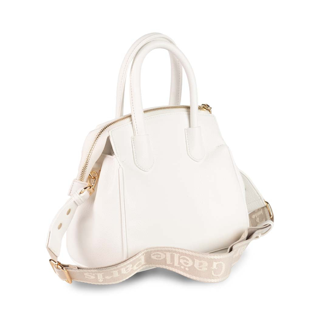 BORSA A MANO DONNA GAELLE CON TRACOLLA JACQUARD - COL. BIANCO