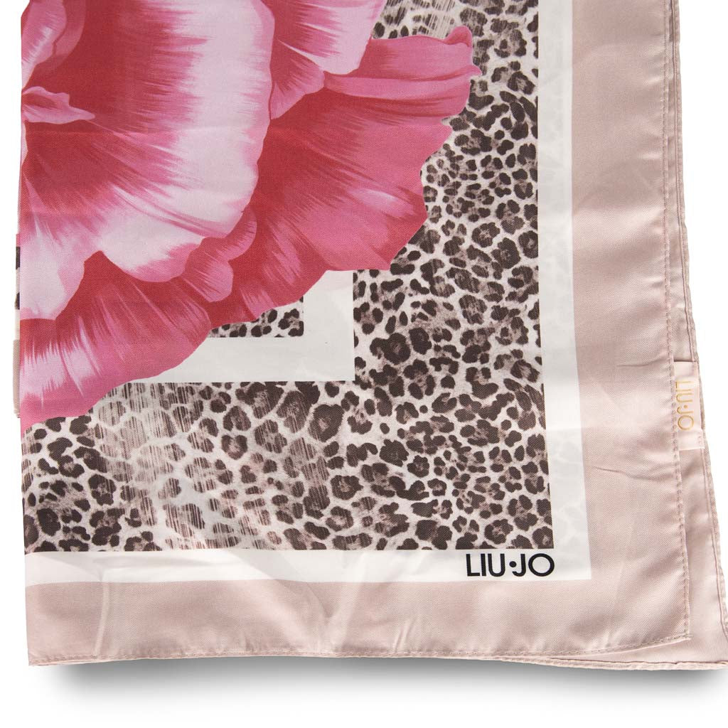 FOULARD DONNA LIU JO CON FIORE - COL. ROSA/ANIMALIER