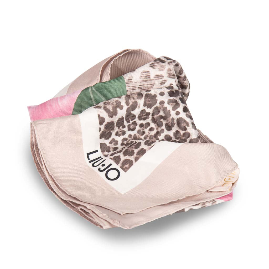 FOULARD DONNA LIU JO CON FIORE - COL. ROSA/ANIMALIER
