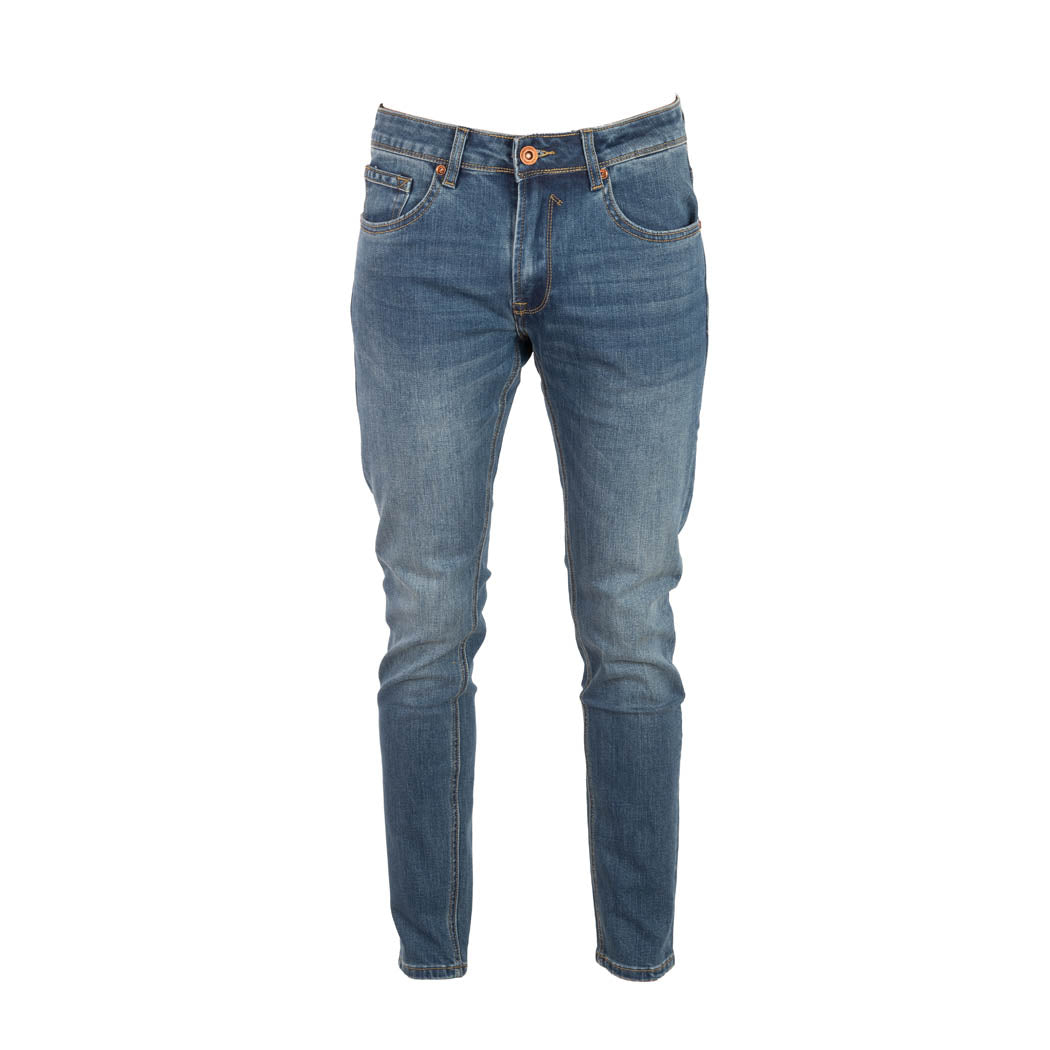 JEANS UOMO GIANNI LUPO MOD. "KEVIN" SKINNY FIT CON ABRASIONI - LAVAGGIO MEDIO