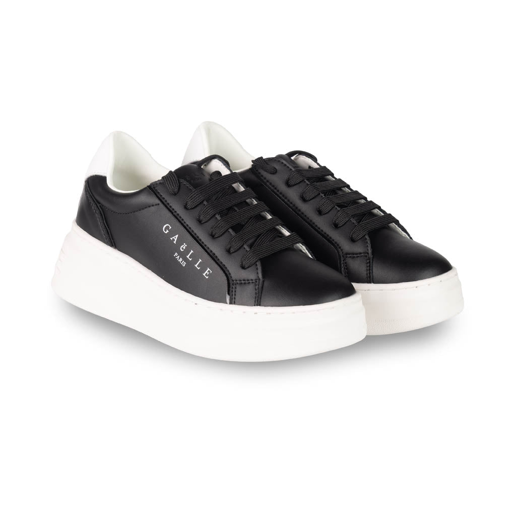 SNEAKERS DONNA GAELLE IN PELLE - COL. NERO