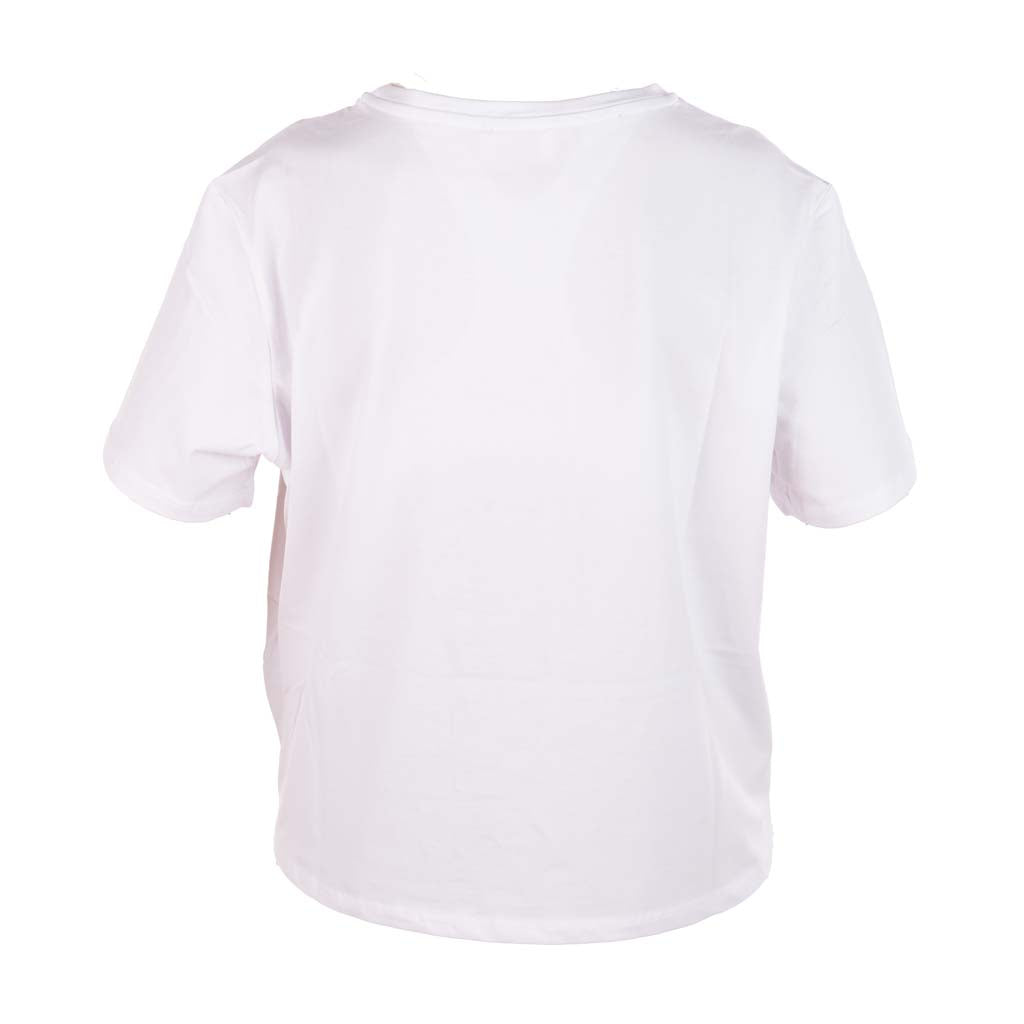T-SHIRT DONNA GAUDI' CON STAMPA LOGO FLOREALE E NODO - Colori disponibili: 2