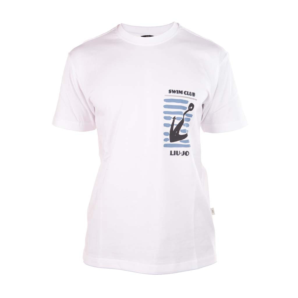 T-SHIRT UOMO LIU JO CON PICCOLA STAMPA FRONTALE - COL. BIANCO