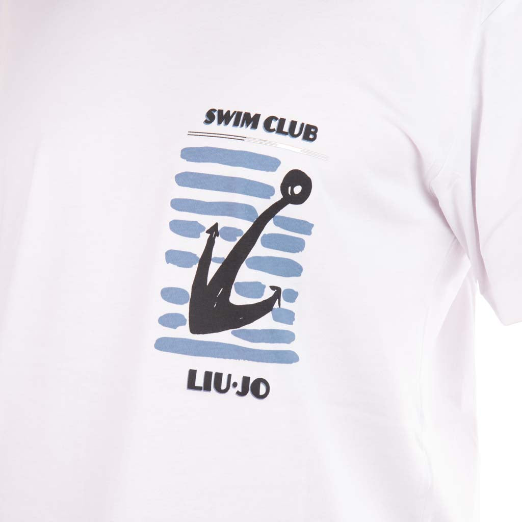T-SHIRT UOMO LIU JO CON PICCOLA STAMPA FRONTALE - COL. BIANCO