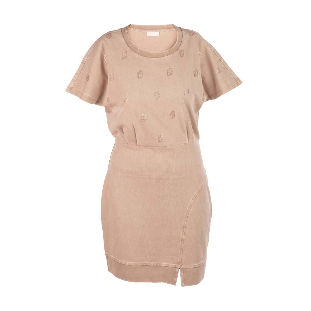 ABITO DONNA LIU JO IN JERSEY DELAVE' CON STRASS - COL. BEIGE