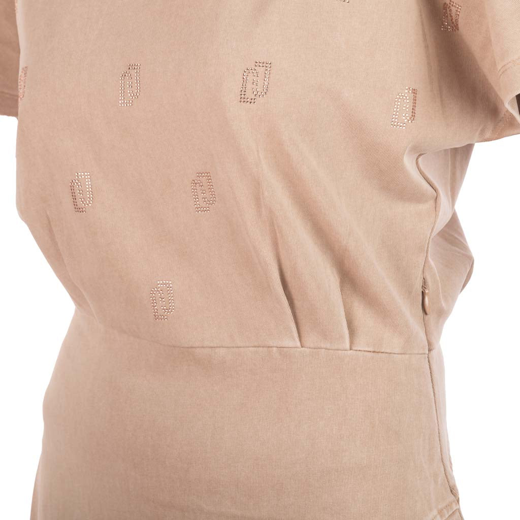 ABITO DONNA LIU JO IN JERSEY DELAVE' CON STRASS - COL. BEIGE
