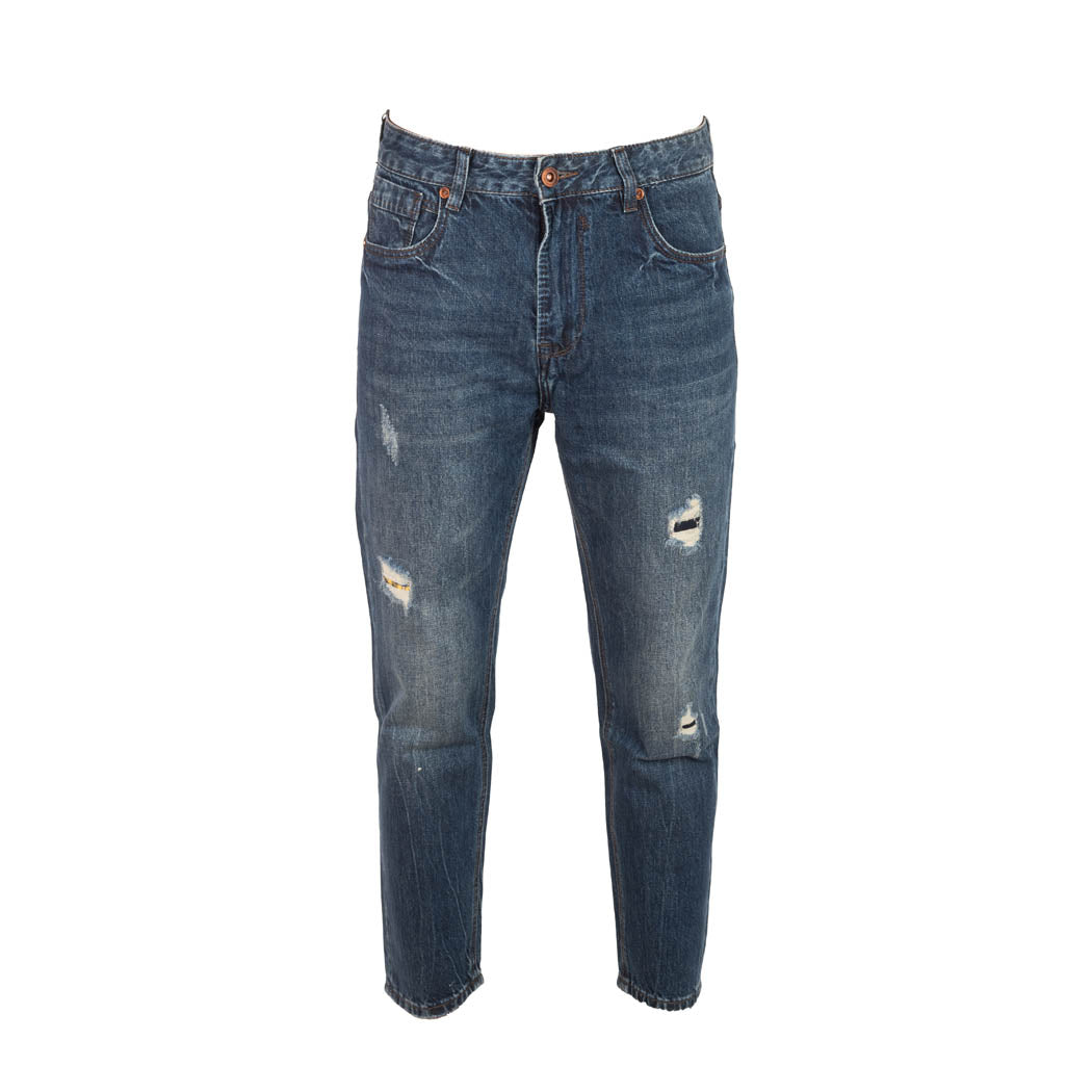 JEANS UOMO GIANNI LUPO MOD. "MIKE" CARROT CROPPED CON STRAPPI