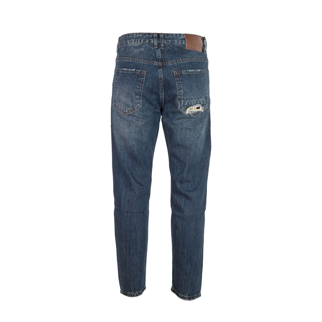 JEANS UOMO GIANNI LUPO MOD. "MIKE" CARROT CROPPED CON STRAPPI