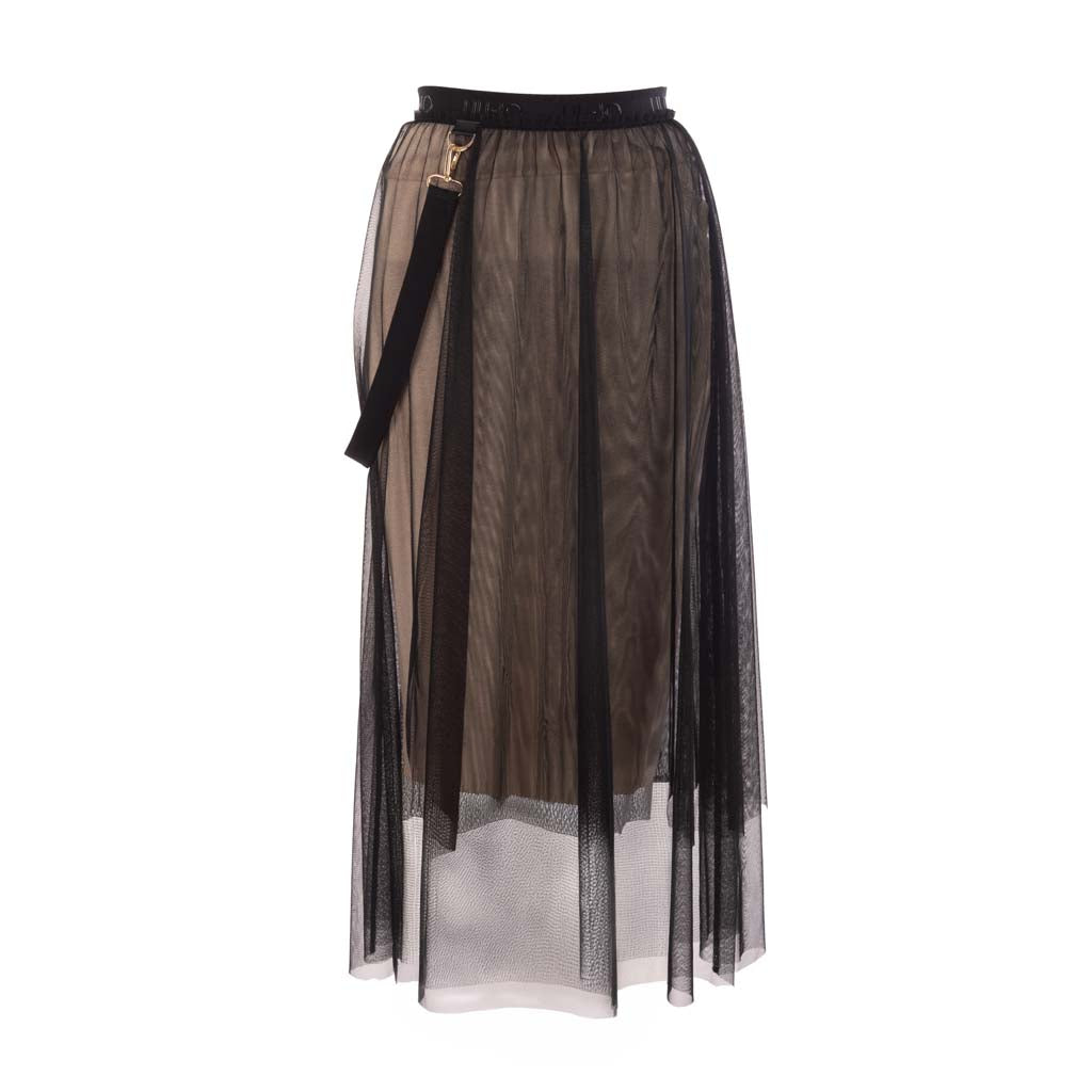 GONNA LUNGA DONNA LIU JO IN TULLE - COL. NERO
