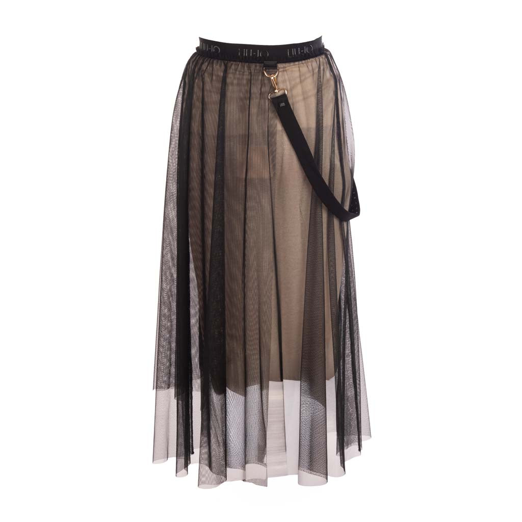 GONNA LUNGA DONNA LIU JO IN TULLE - COL. NERO