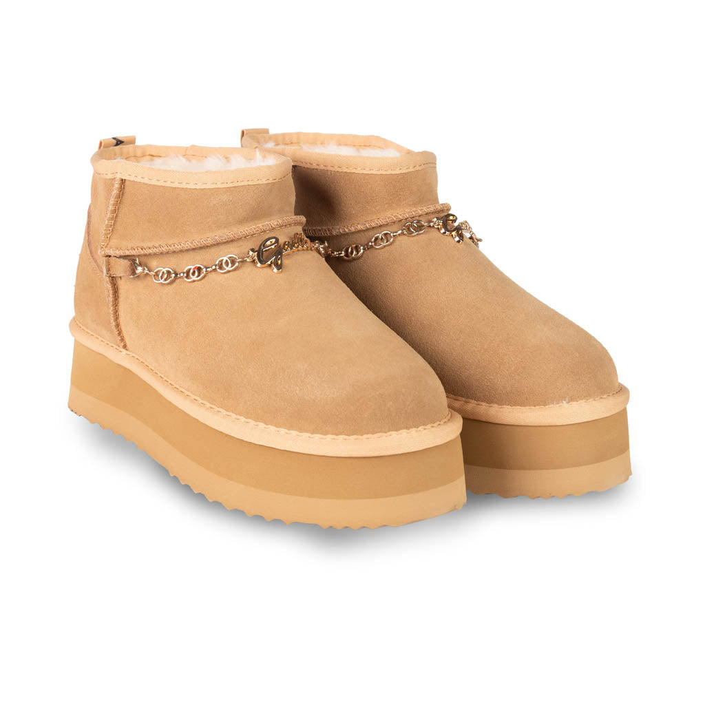 STIVALI BASSI ESKIMO DONNA GAELLE IN SUEDE ED ECO PELLICCIA - COL. CAMMELLO