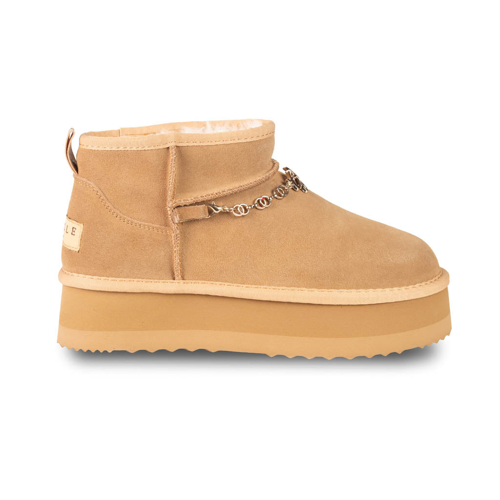 STIVALI BASSI ESKIMO DONNA GAELLE IN SUEDE ED ECO PELLICCIA - COL. CAMMELLO