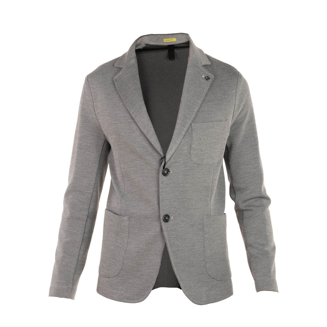 BLAZER MONOPETTO UOMO GIANNI LUPO IN TESSUTO TEXTURIZZATO - COL. GRIGIO
