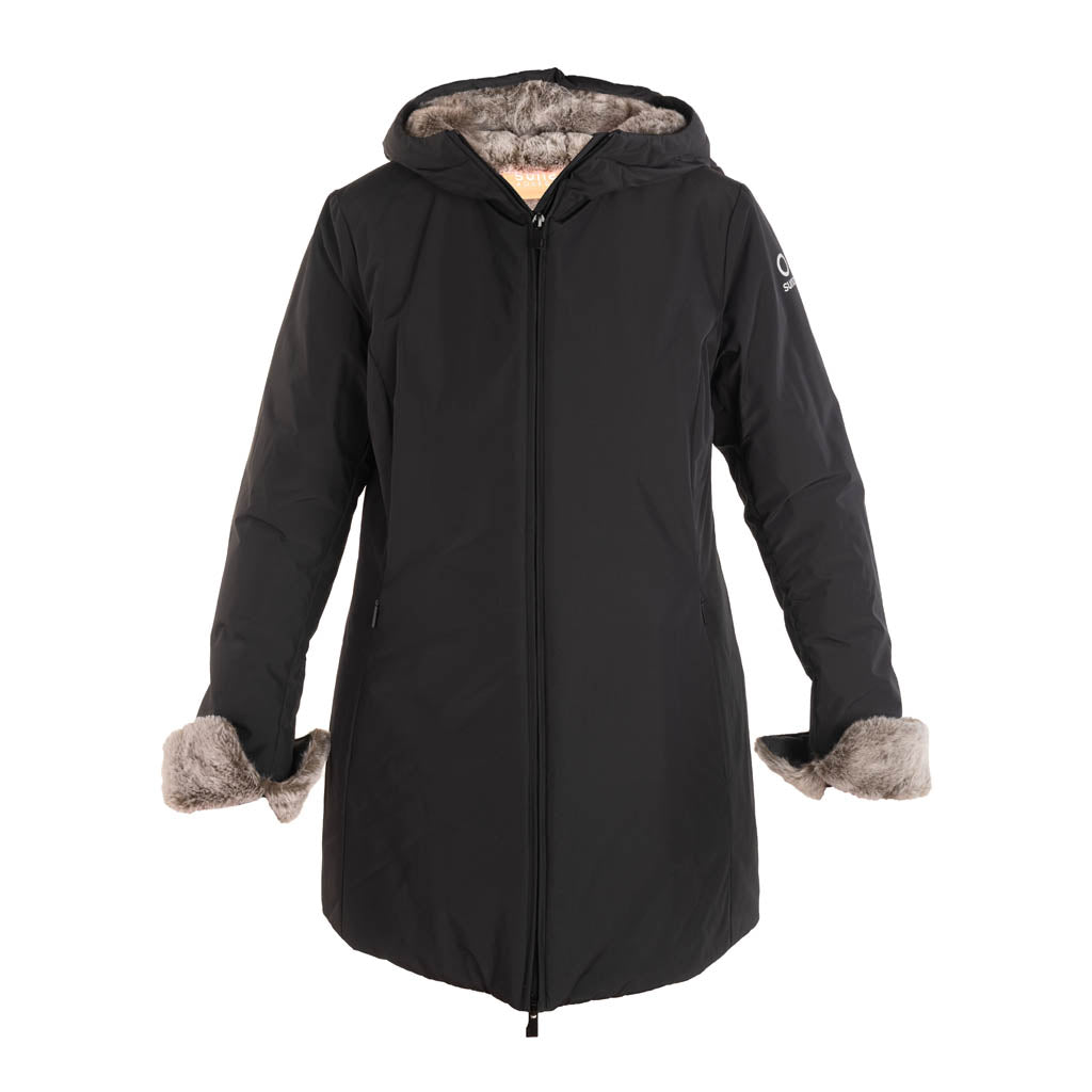 PARKA LUNGO DONNA SUNS MOD. "MARMOLADA" CON ECOPELLICCIA INTERNA - Colori disponibili: 2