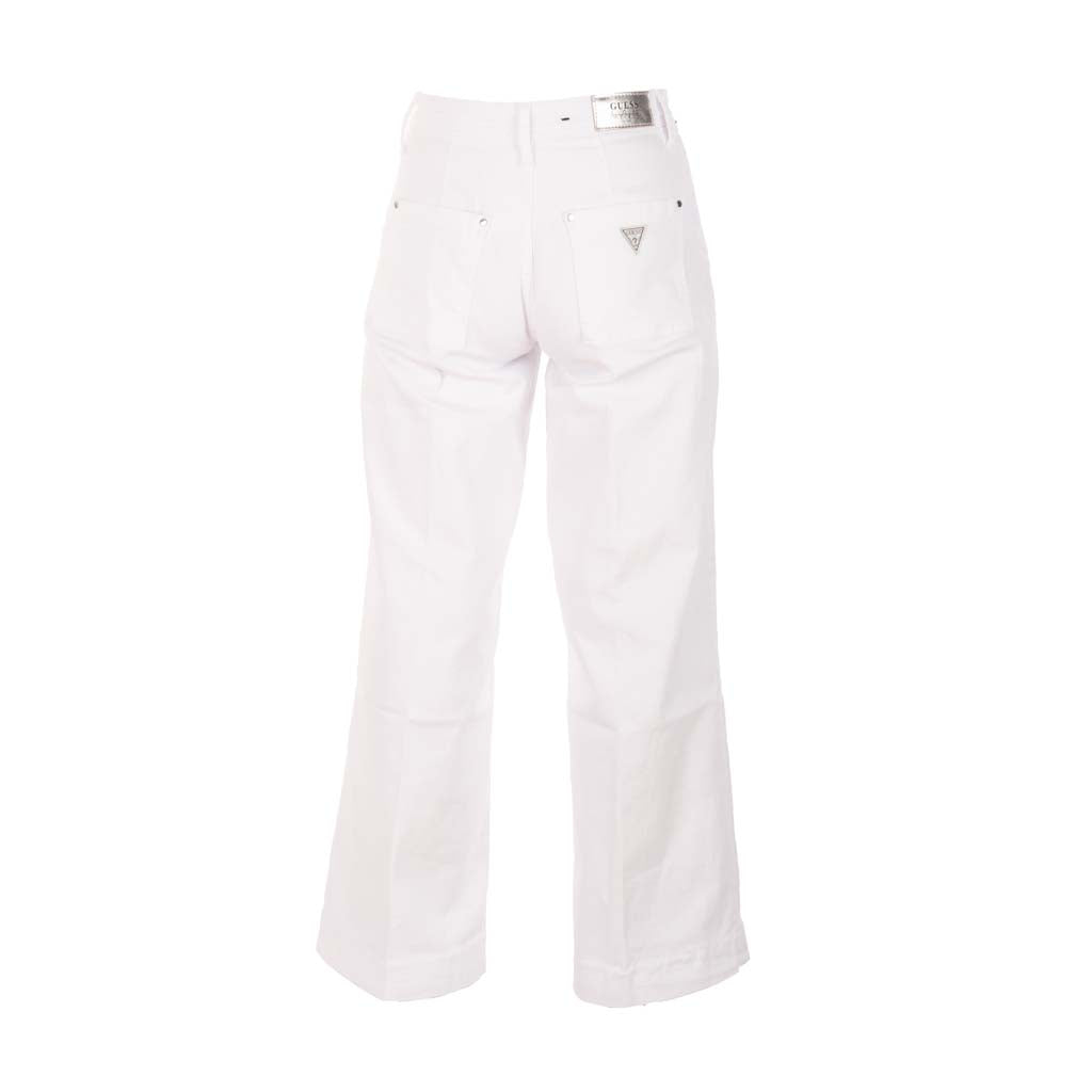 JEANS DONNA GUESS WIDE LEG IN MISTO COTONE - COL. BIANCO