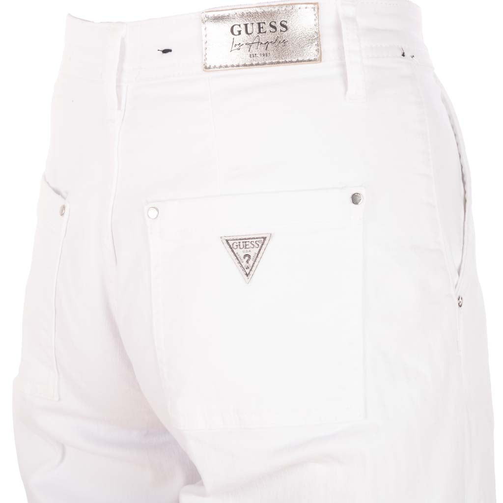 JEANS DONNA GUESS WIDE LEG IN MISTO COTONE - COL. BIANCO