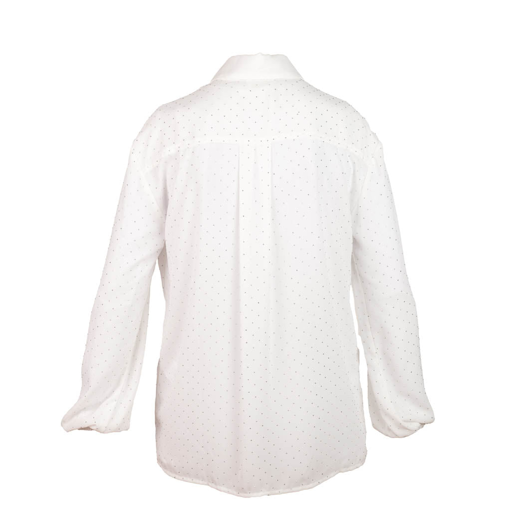 CAMICIA DONNA GAUDI' CON STRASS E TASCHINI - COL. BIANCO