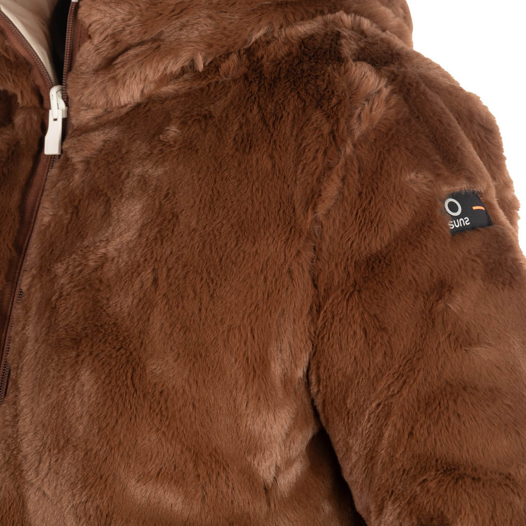 GIUBBOTTO DONNA SUNS MOD. "METALIA" REVERSIBILE - COL. MANDORLA / BIANCO