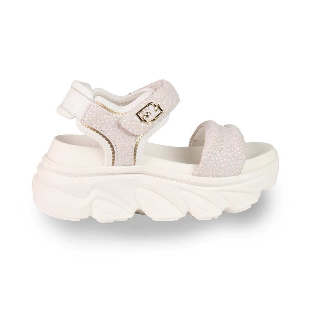 SANDALI CHUNKY DONNA LIU JO MOD. "STEFFY" IN SUEDE - COL. BIANCO