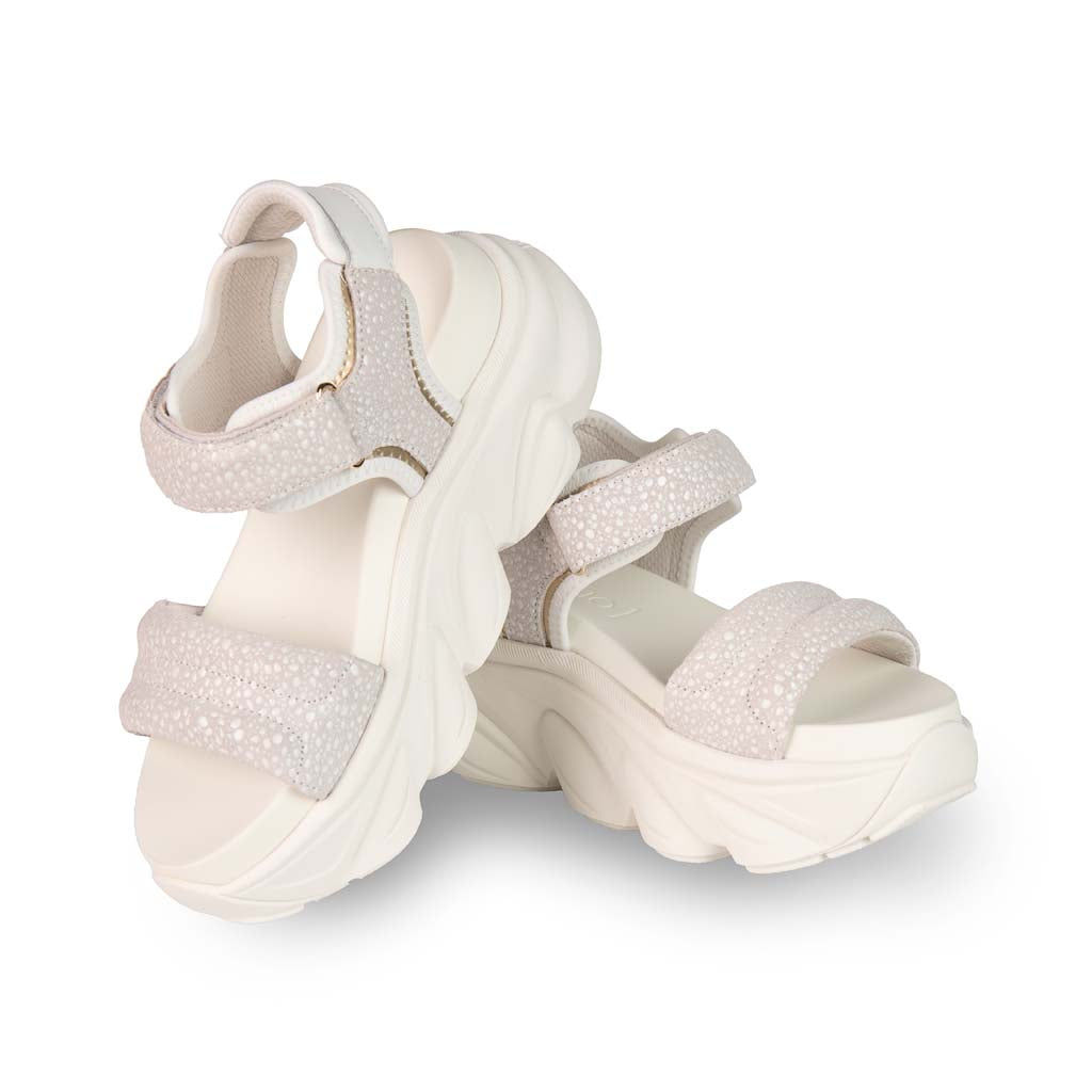 SANDALI CHUNKY DONNA LIU JO MOD. "STEFFY" IN SUEDE - COL. BIANCO