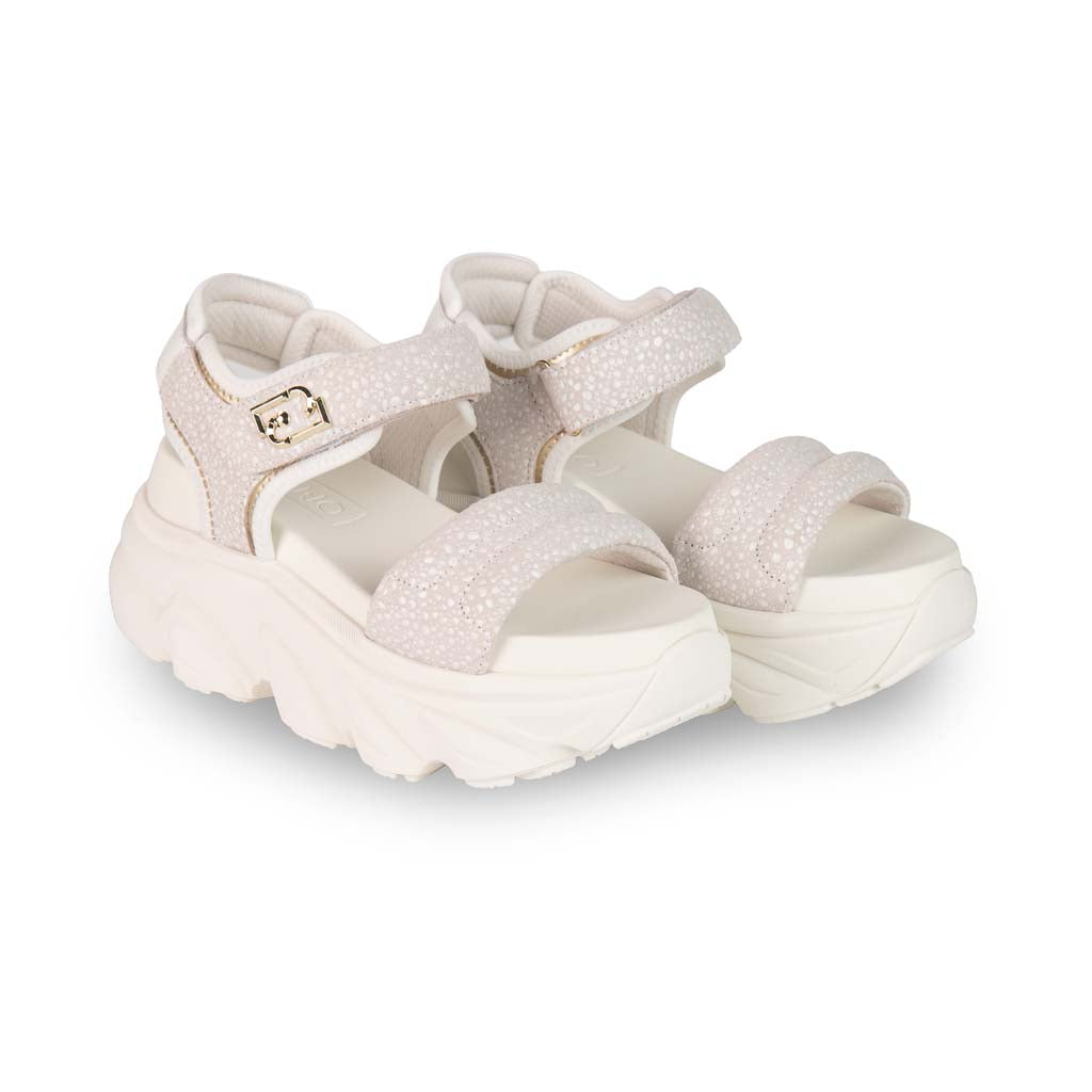 SANDALI CHUNKY DONNA LIU JO MOD. "STEFFY" IN SUEDE - COL. BIANCO
