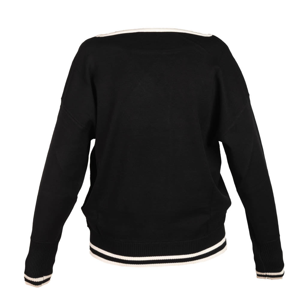 MAGLIA DONNA LIU JO BETTER IN MISTO VISCOSA CON STRASS - COL. NERO