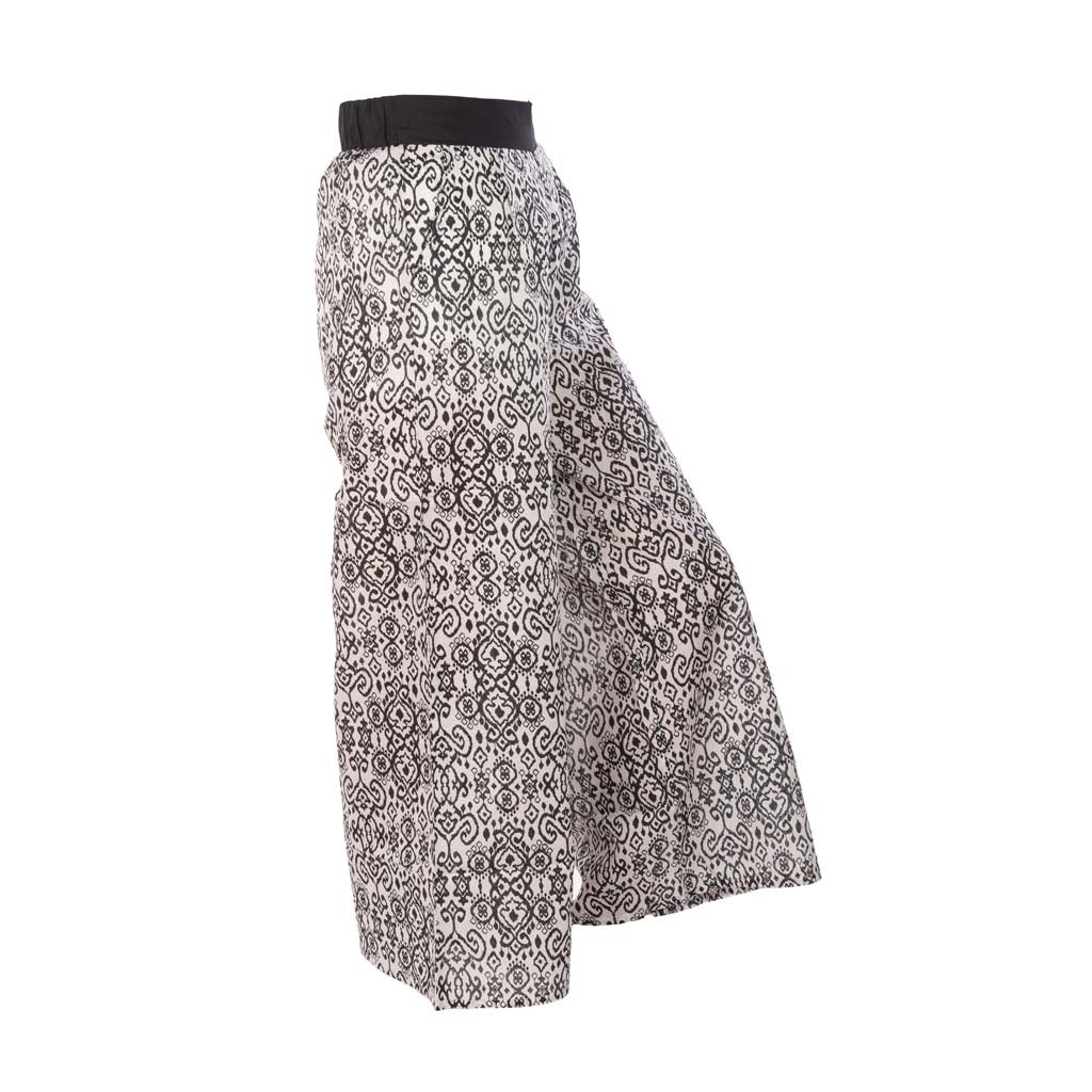 PANTALONI DONNA GAUDI' IN MUSSOLA DI COTONE STAMPATA - COL. BIANCO / NERO