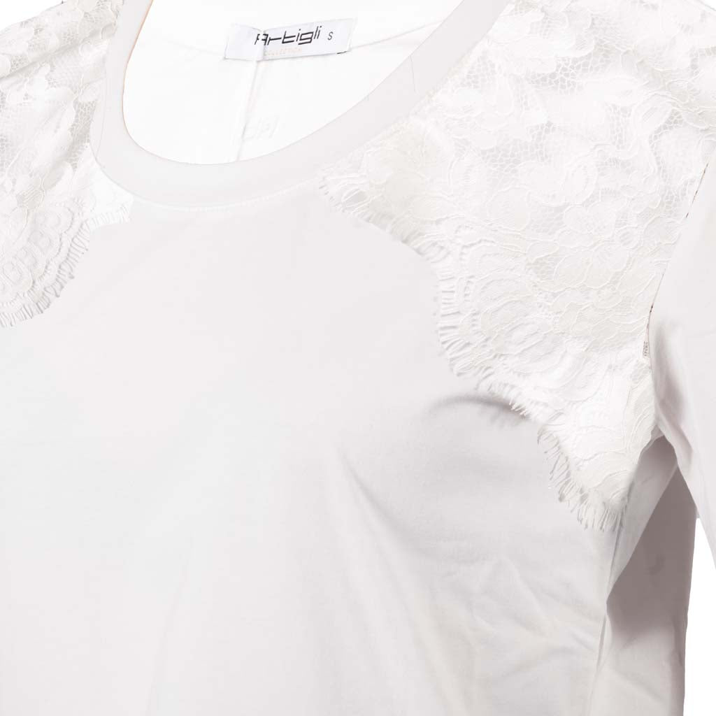 T-SHIRT DONNA ARTIGLI CON INSERTI IN PIZZO - Colori disponibili: 2