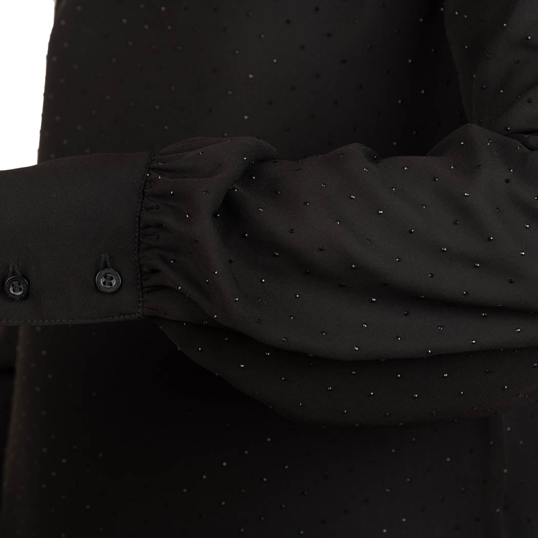 BLUSA DONNA GAUDI' IN GEORGETTE CON STRASS - COL. NERO