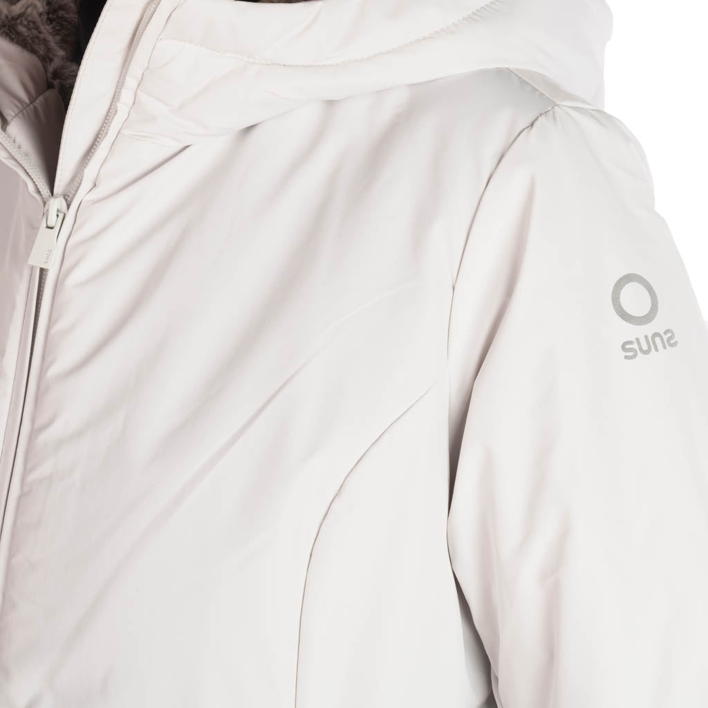 PARKA LUNGO DONNA SUNS MOD. "MARMOLADA" CON ECOPELLICCIA INTERNA - Colori disponibili: 2