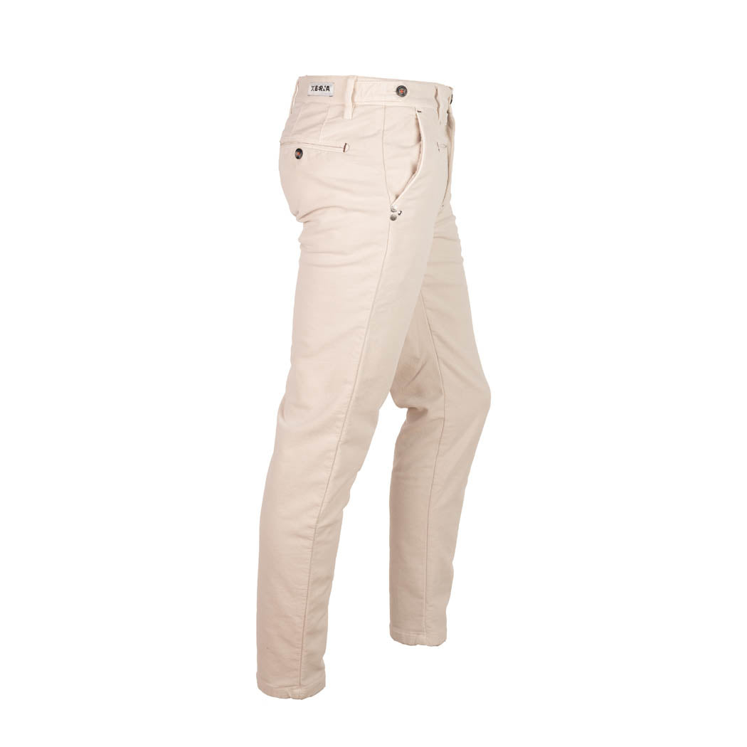 PANTALONE CHINOS UOMO BERNA IN COTONE - COL. PANNA