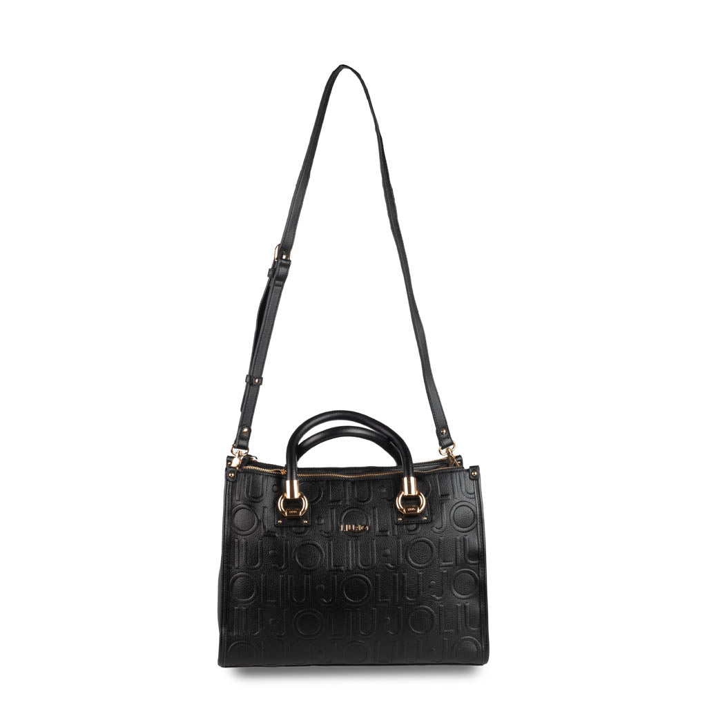 BORSA SATCHEL DONNA LIU JO CON LOGO - COL. NERO