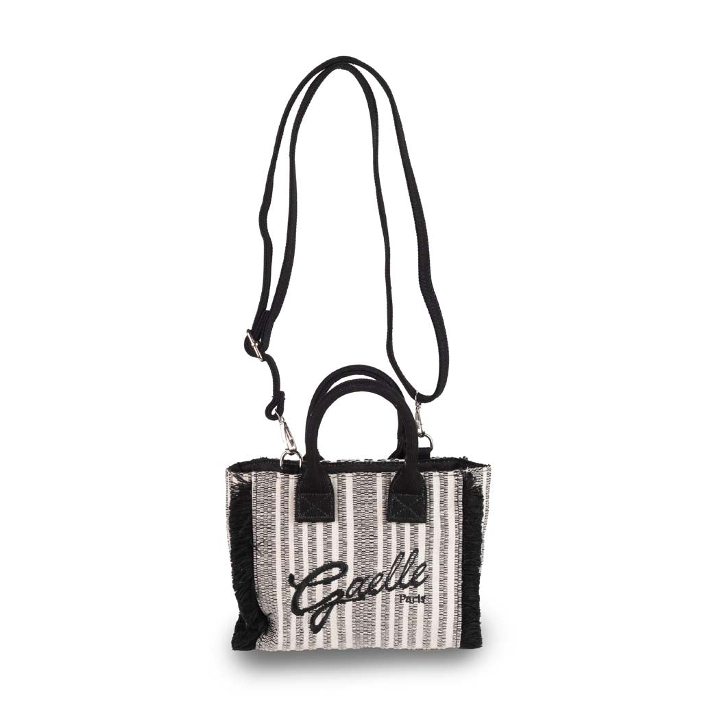 MINI SHOPPER DONNA GAELLE IN CANVAS CON LOGO - COL. NERO