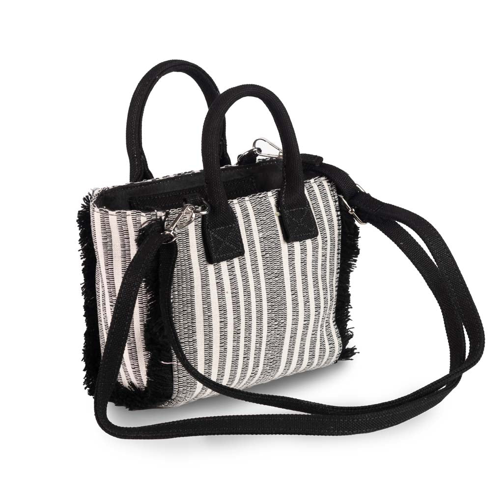 MINI SHOPPER DONNA GAELLE IN CANVAS CON LOGO - COL. NERO