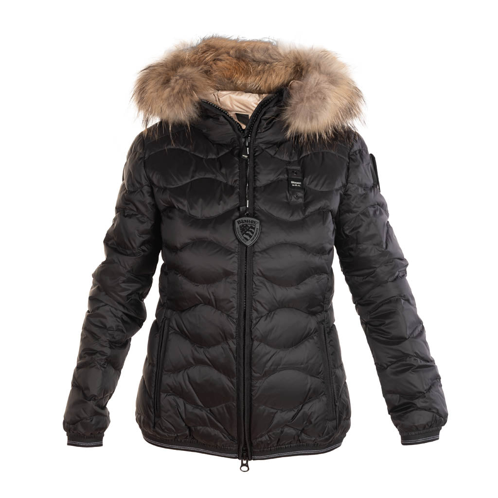 PIUMINO DONNA BLAUER CON BORDO IN PELLICCIA MOD. "ALDIE" - Colori disponibili: 2