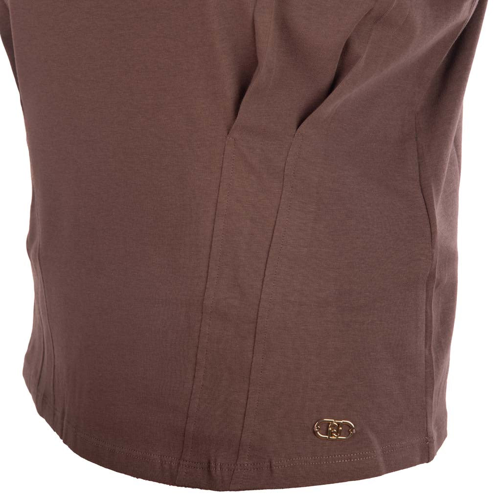 T-SHIRT DONNA LIU JO CON OCCHIELLI DECORATIVI - COL. FANGO