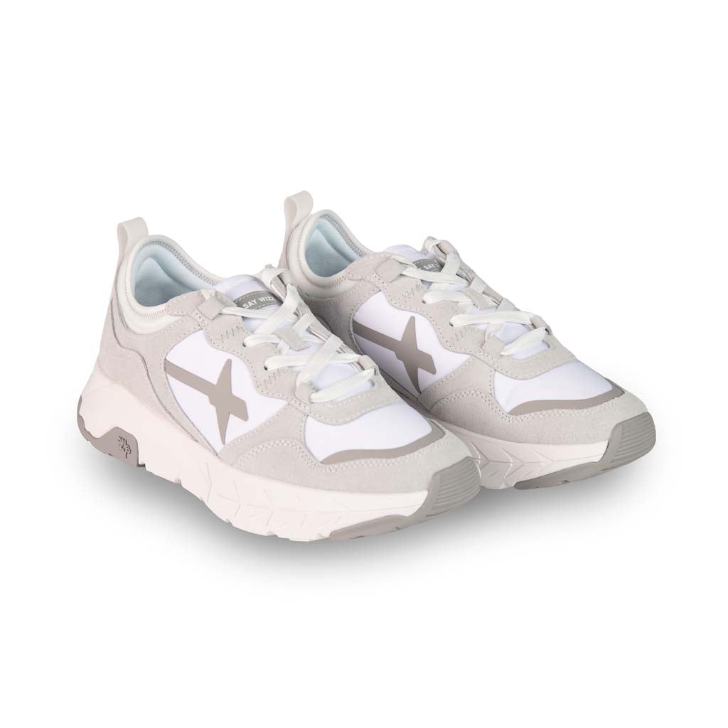 SNEAKERS UOMO W6YZ MOD. "NEXT" IN TESSUTO TECNICO E SUEDE - COL. BIANCO