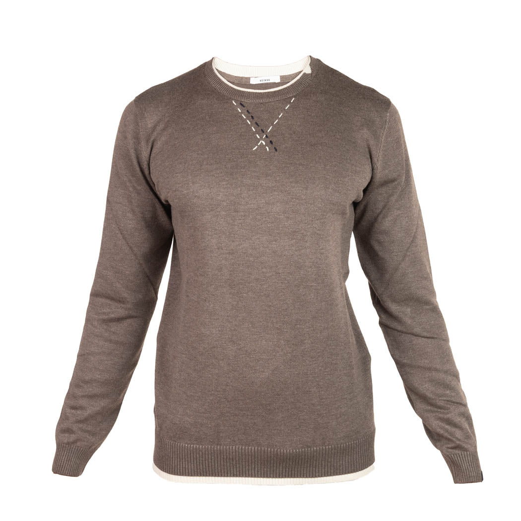 MAGLIONCINO UOMO SEINSE CON RICAMI IN CONTRASTO COLORE - Colori disponibili: 2